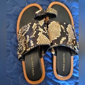 Vince Camuto Colliann python slip on sandals